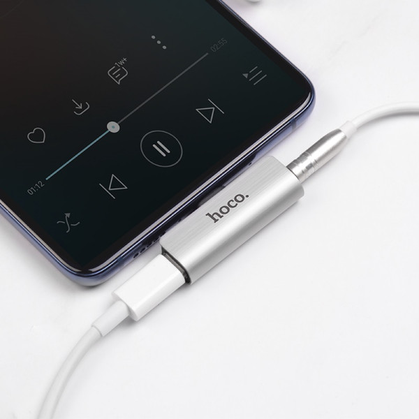 Адаптер Hoco LS26 2 in 1 AUX 3.5mm to Type-C [Silver]
