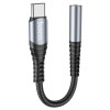 Адаптер Hoco LS33 AUX 3.5mm to Type-C [Metal-Gray]