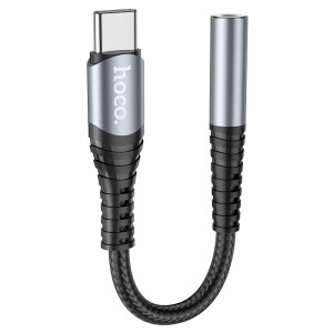 Adapter Hoco LS33 AUX 3.5mm to Type-C [Metal-Gray]