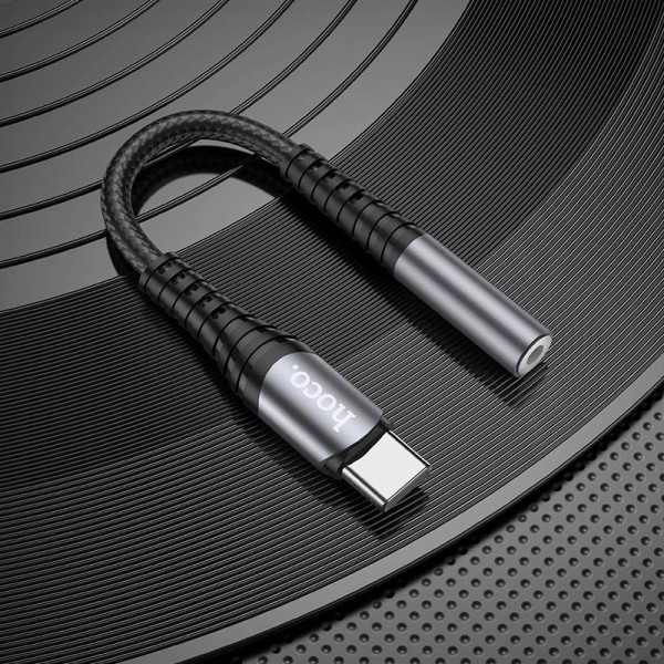 Адаптер Hoco LS33 AUX 3.5mm to Type-C [Metal-Gray]