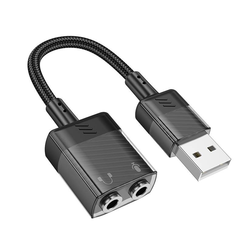 Adaptor Hoco LS37 Spirit 2-in-1 USB to 3.5mm [Black]