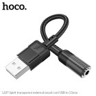Adaptor Hoco LS37 Spirit USB to 3.5mm [Black]