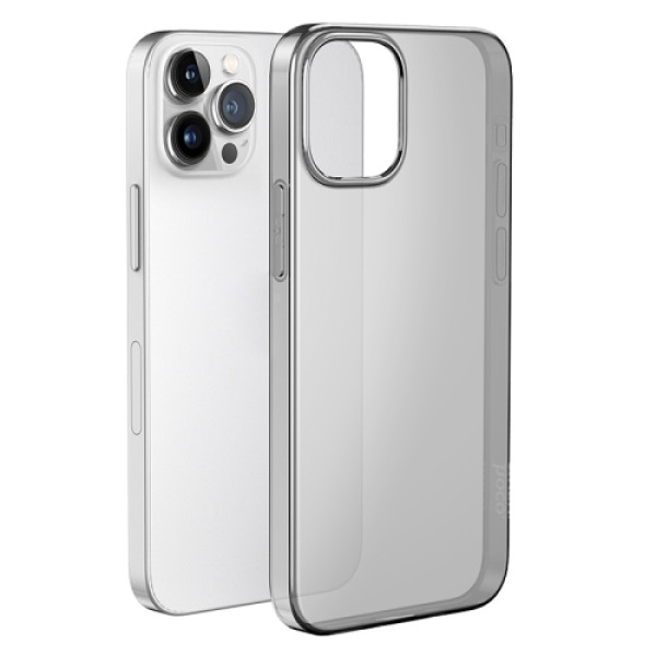 Husa Hoco Light series TPU case for iP15 Pro Max [Transparent-Black]