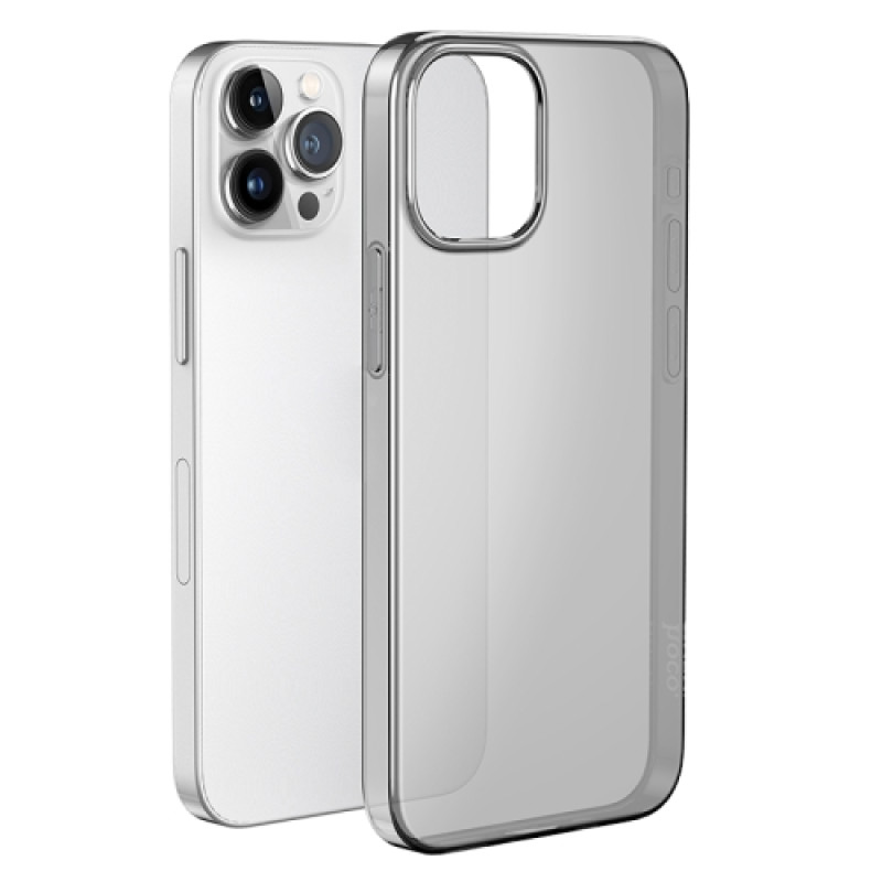 Husa Hoco Light series TPU case for iP15 Pro Max [Transparent-Black]