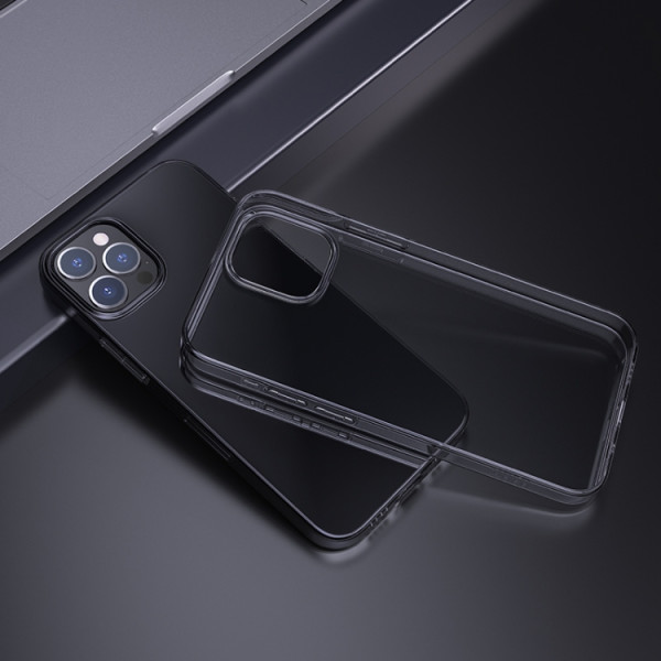 Husa Hoco Light series TPU case for iP15 Pro Max [Transparent-Black]