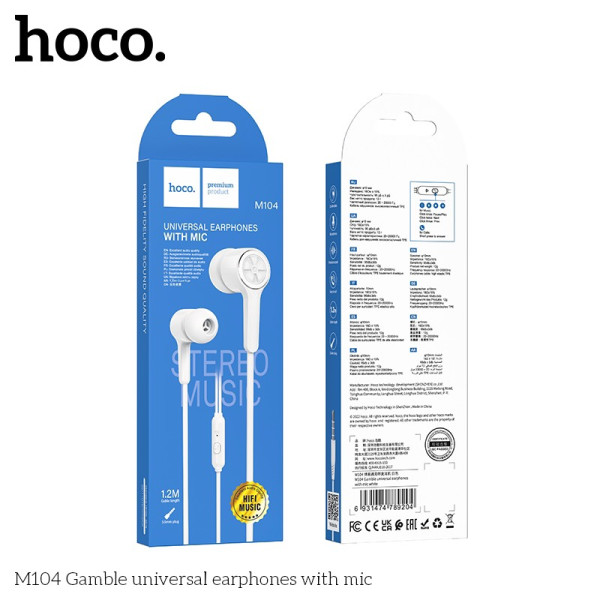 Casti Hoco M104 Gamble (1.2m) [White]