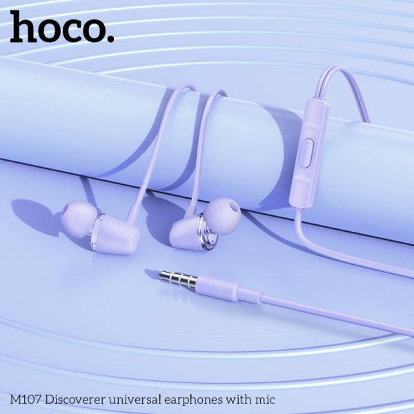 Наушники Hoco M107 Discoverer with mic [Purple]