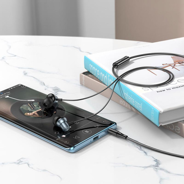 Наушники Hoco M110 Encourage metal universal earphones with mic (1.2м) [Metal-Gray]