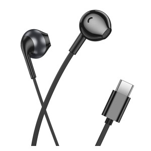 Casti Hoco M115 Sagacious universal earphones with microphone Type-C [Black]