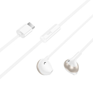 Casti Hoco M115 Sagacious universal earphones with microphone Type-C [White]