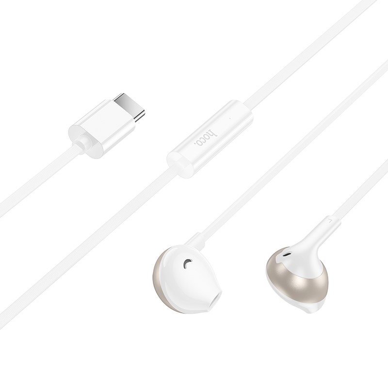 Casti Hoco M115 Sagacious universal earphones with microphone Type-C [White]