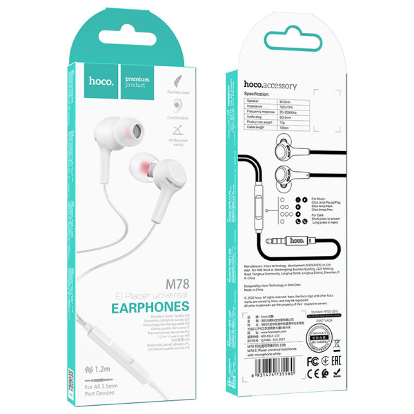 Casti Hoco M78 El Placer [White]