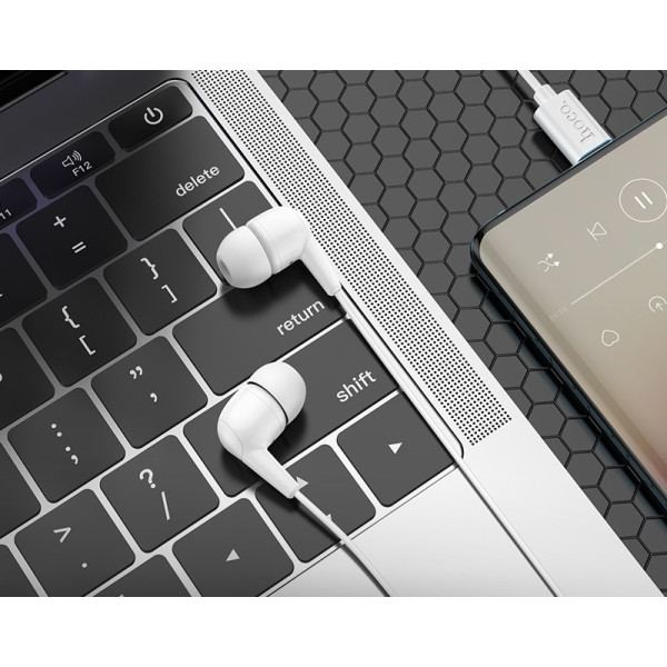 Casti Hoco M97 Enjoy universal digital earphones with microphone jack 3.5mm [White]