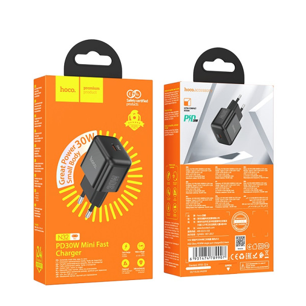 Incarcator de retea Hoco N32 Glory USB-C (PD30W) [Black]