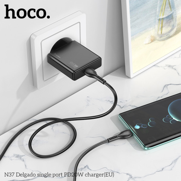 Incarcator de retea Hoco N37 Delgado single port PD20W [Black]