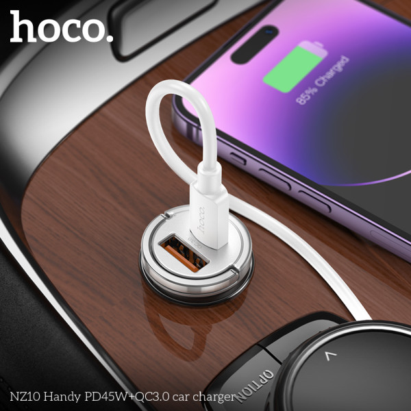 Incarcator auto NZ10 Handy PD45W+QC3.0 [Silver]