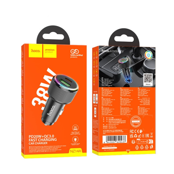 Incarcator auto Hoco NZ14A Guerrero (PD20W+QC3.0) [Black]