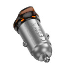 Incarcator auto Hoco NZ16A Rigorous 43W dual port PD25W+QC3.0 car charger [Gray]
