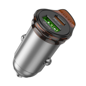 Incarcator auto Hoco NZ16A Rigorous 43W dual port PD25W+QC3.0 car charger [Gray]