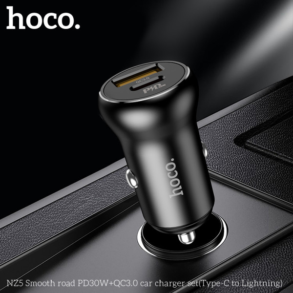 Авто зарядка Hoco NZ5 Smooth (PD30W+QC3.0) [Black]