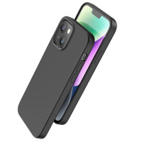 Husa Hoco Pure series silicone magnetic protective case iPhone 15 Plus [Black]