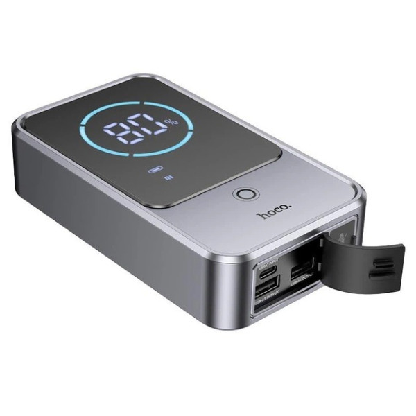 Dispozitiv de pornire și încărcare pentru automobile Hoco QS7 Source smart emergency start-up power bank(10000mAh) [Metal-Gray]