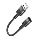 Adaptor Hoco U107 USB male to Type-C female adapter cable (0.1m) [Black]
