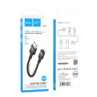 Adaptor Hoco U107 USB male to Type-C female adapter cable (0.1m) [Black]
