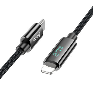 Cablu Hoco U125 Benefit PD charging data cable with display iP (1.2m) [Black]