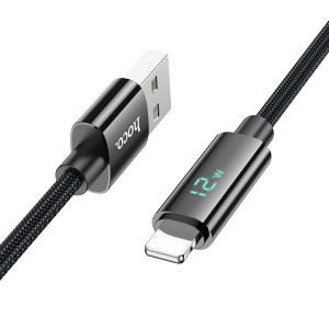 Cablu Hoco U125 Benefit charging data cable with display iP (1.2m) [Black]