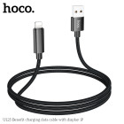 Кабель Hoco U125 Benefit charging data cable with display iP (1.2m) [Black]