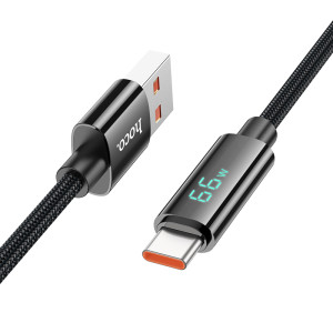 Cablu Hoco U125 Benefit 5A charging data cable with display Type-C (1.2m) [Black]