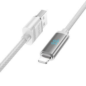 Cablu Hoco U127 Power charging data cable iP (1.2m) [Silver-Gray]