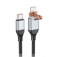 Кабель Hoco U128 Viking 2-in-1 charging data cable USB/Type-C to Type-C [Black]