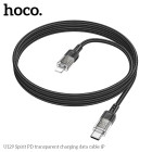 Кабель Hoco U129 Spirit PD transparent charging data cable iP (1.2m) [Black]