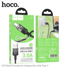 Cablu Hoco U129 Spirit transparent charging data cable Type-C (1.2m) [Black]