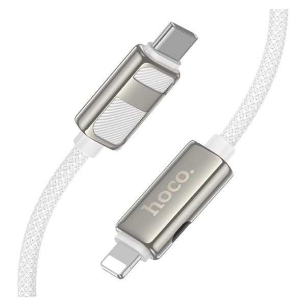 Кабель Hoco U137 Line PD charging data cable with display iP [White]