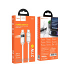 Cablu Hoco U137 Line PD charging data cable with display iP [White]