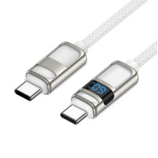 Кабель Hoco U137 Line 60W charging data cable with display C to C [White]