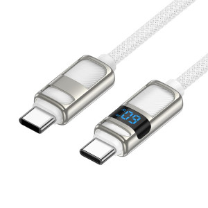 Cablu Hoco U137 Line 60W charging data cable with display C to C [White]