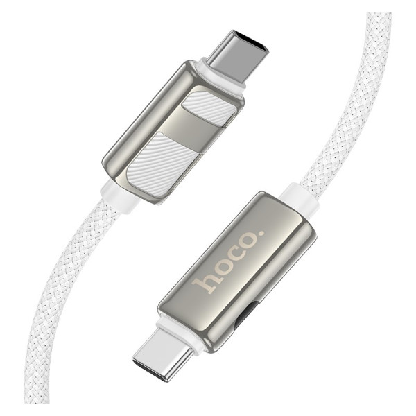 Cablu Hoco U137 Line 60W charging data cable with display C to C [White]