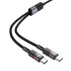 Кабель Hoco U139 C to C+C 100W fast charging data cable [Black]