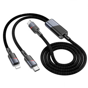 Cablu Hoco U139 C to C+iP 100W fast charging data cable [Black]