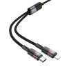Cablu Hoco U139 C to C+iP 100W fast charging data cable [Black]