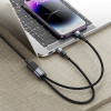 Cablu Hoco U139 C to C+iP 100W fast charging data cable [Black]