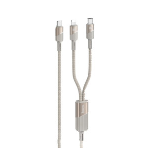 Cablu Hoco U139 C to C+iP 100W fast charging data cable [Gold]
