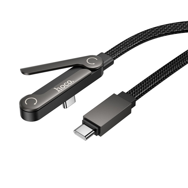 Cablu Hoco U150 Exquisite bracket 60W charging data cable C to C [Black]