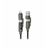 Cablu Hoco U152 Fortune 240W 4-in-1 charging data cable with display USB/C to iP/C [Black]