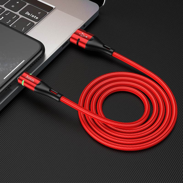 Cablu Hoco U93 Shadow Lightning 2.4A (1.2m) [Red]