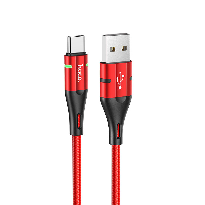 Cablu Hoco U93 Shadow Type-C 3A (1.2m) [Red]